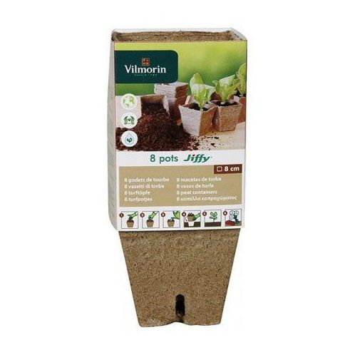 Doniczki torfowe kwadrat 8cm 8 sztuk Vilmorin