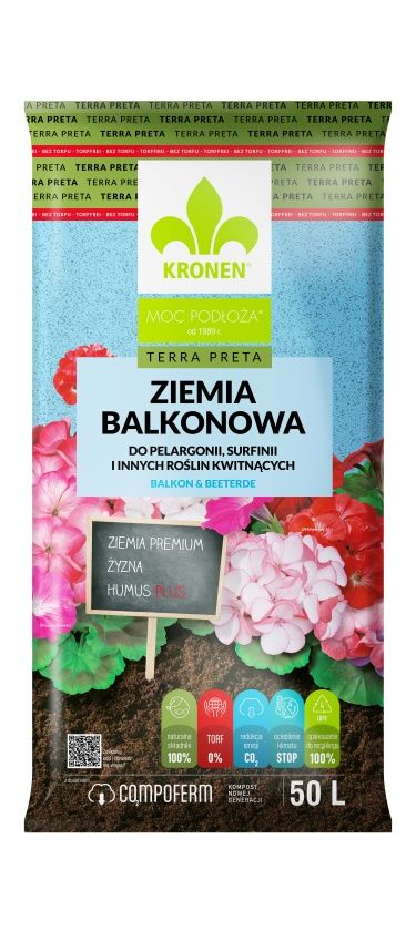 Ziemia balkonowa Terra Preta 50L Kronen