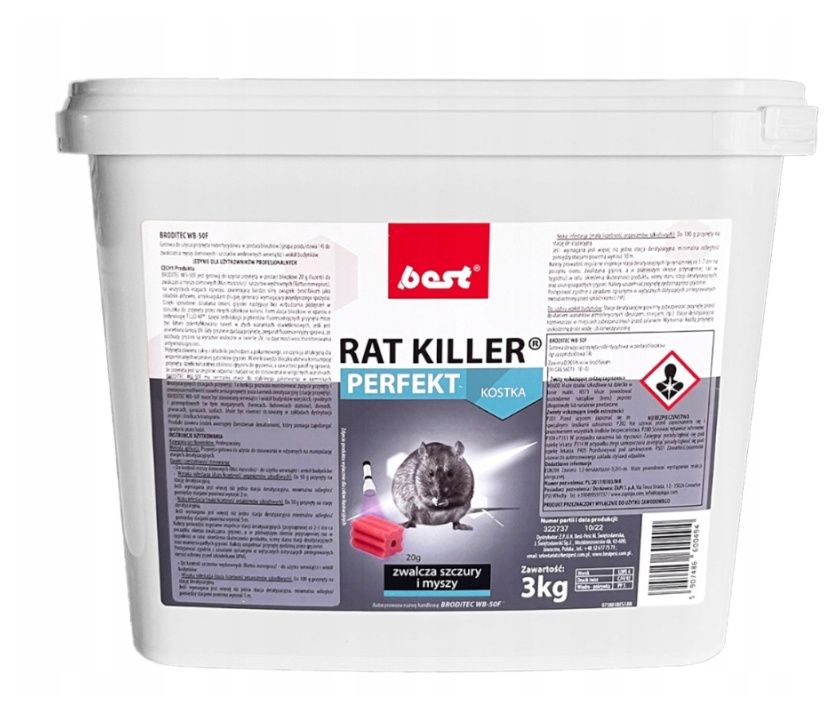 Rat Killer Perfekt kostka na myszy i szczury 3 kg Best-Pest