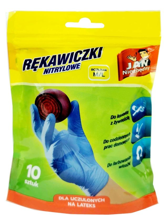 Rękawice nitrylowe 10 szt rozmiar L Jan Niezbędny