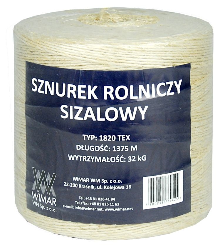 Sznurek&#x20;sizalowy&#x20;TEX&#x20;1820&#x20;d&#x0142;.&#x20;1375mb&#x20;WIMAR
