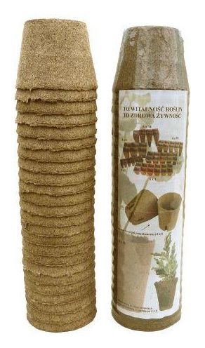 Torfowe doniczki okrągłe 10x8cm 24 sztuki Jiffy