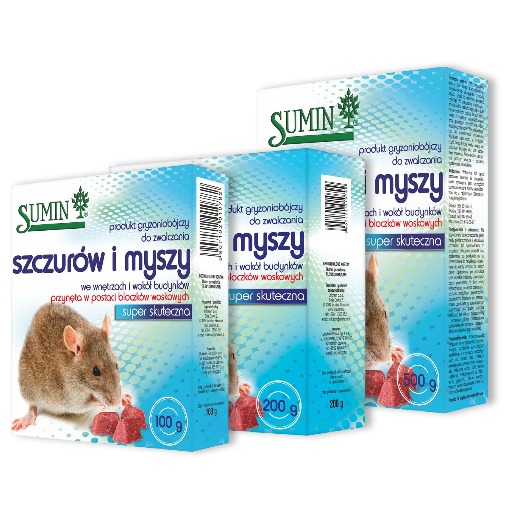 Trutka kostka woskowa na myszy i szczury Sumin