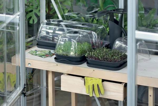 Rozsadnik Respana Table 2 Greenhouse DREL400 antracyt Prosperplast - aranżacja