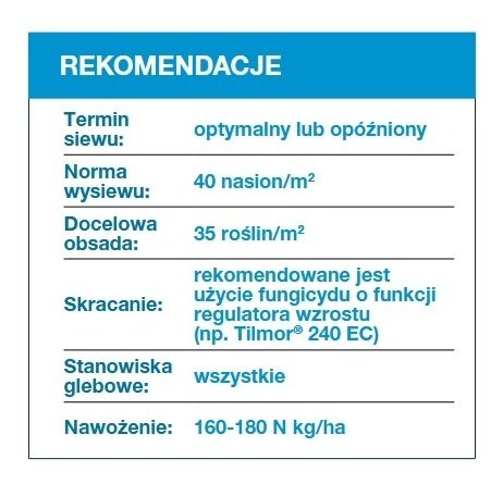 Rekomendacje rzepaku ozimego DK Exarho